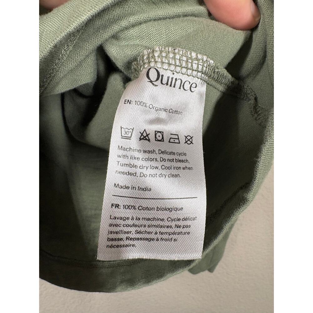 Quince Large 100% Organic Cotton Slub Long Sleeve Tee Sea Spray Green - Picture 8 of 9